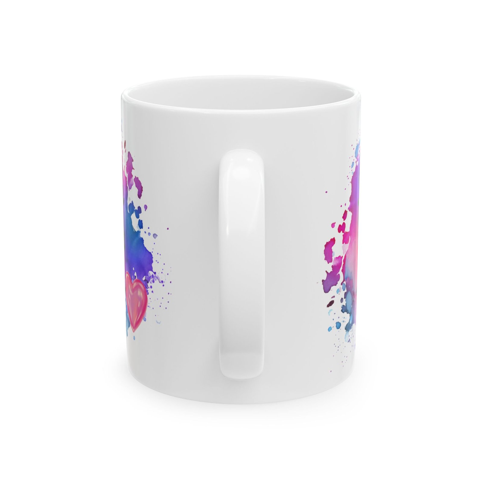 Inspirational Coffee Mug – "Faith Hope Love" – 11oz Ceramic Mug with Watercolor Background and Pink Heart – Motivational Gift - Image 7