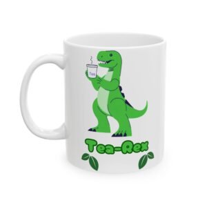 Tea Rex Dinosaur Mug – Funny & Quirky Gift for Tea Lovers and Dinosaur Fans (11oz, 15oz) Ceramic Mug,