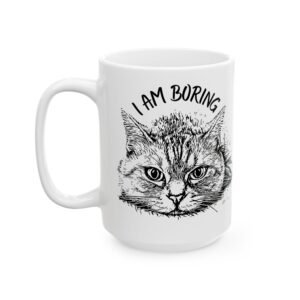 Lazy Cat Design Coffee Mug – Cute, Fun Cat Lover Gift – Ceramic Mug for Tea, Coffee, Hot Drinks"Ceramic Mug, (11oz, 15oz)