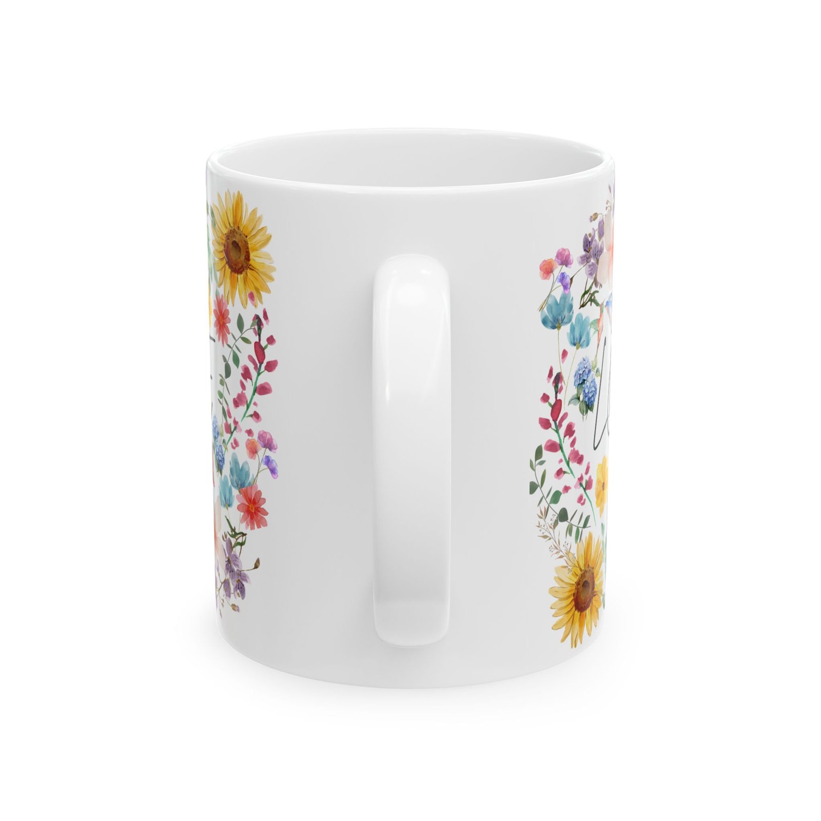 I Grow Love in My Garden" Mug | 11oz & 15oz | Floral Watercolor Design | Perfect Gift for Gardeners Ceramic Mug, - Image 3
