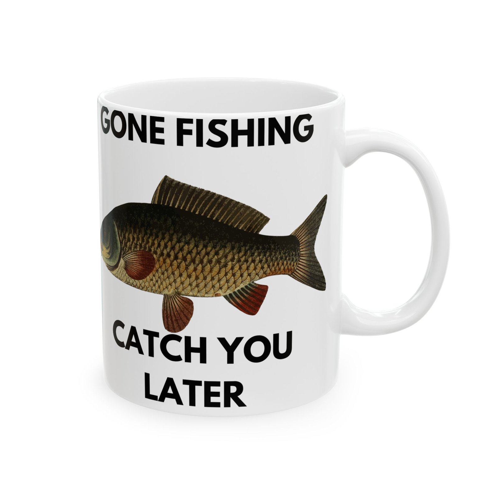 GoneFishing, Catch You Later" - Fisherman Mug with Beautiful Carp Design Ceramic Mug, (11oz, 15oz) - Image 8