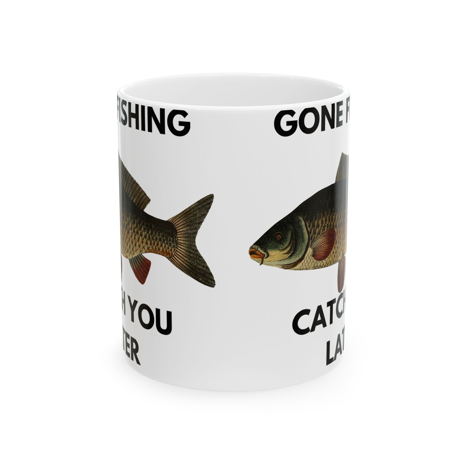 GoneFishing, Catch You Later" - Fisherman Mug with Beautiful Carp Design Ceramic Mug, (11oz, 15oz) - Image 5