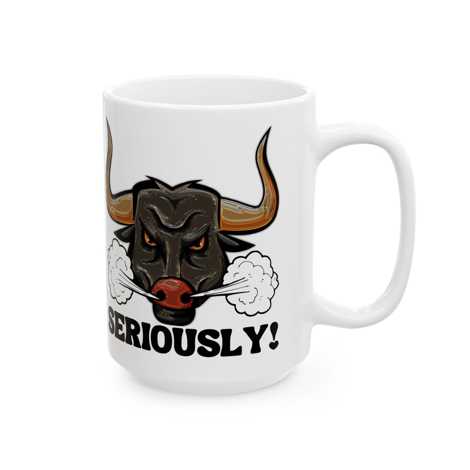 Angry Raging Bull Mug – Fierce and Bold Design for Those Who Mean Business – 11oz or 15oz Ceramic Coffee CupCeramic Mug, - Image 4