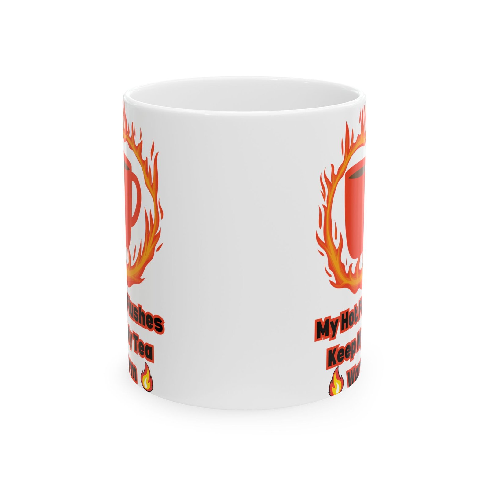 My Hot Flushes Keep My Tea Warm – Funny Menopausal Mug, Humorous Tea Cup with Witty Flames Design, Gift for Menopause, - Image 6