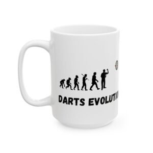 Darts Evolution Mug | 11oz & 15oz | Fun Dartboard Design with 180 Score | Perfect Gift for Dart Enthusiasts Ceramic Mug