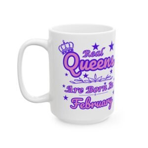Real Queens are Born in January Mug - Pink & Purple Crown Stars Design - Available in 11 oz & 15 oz