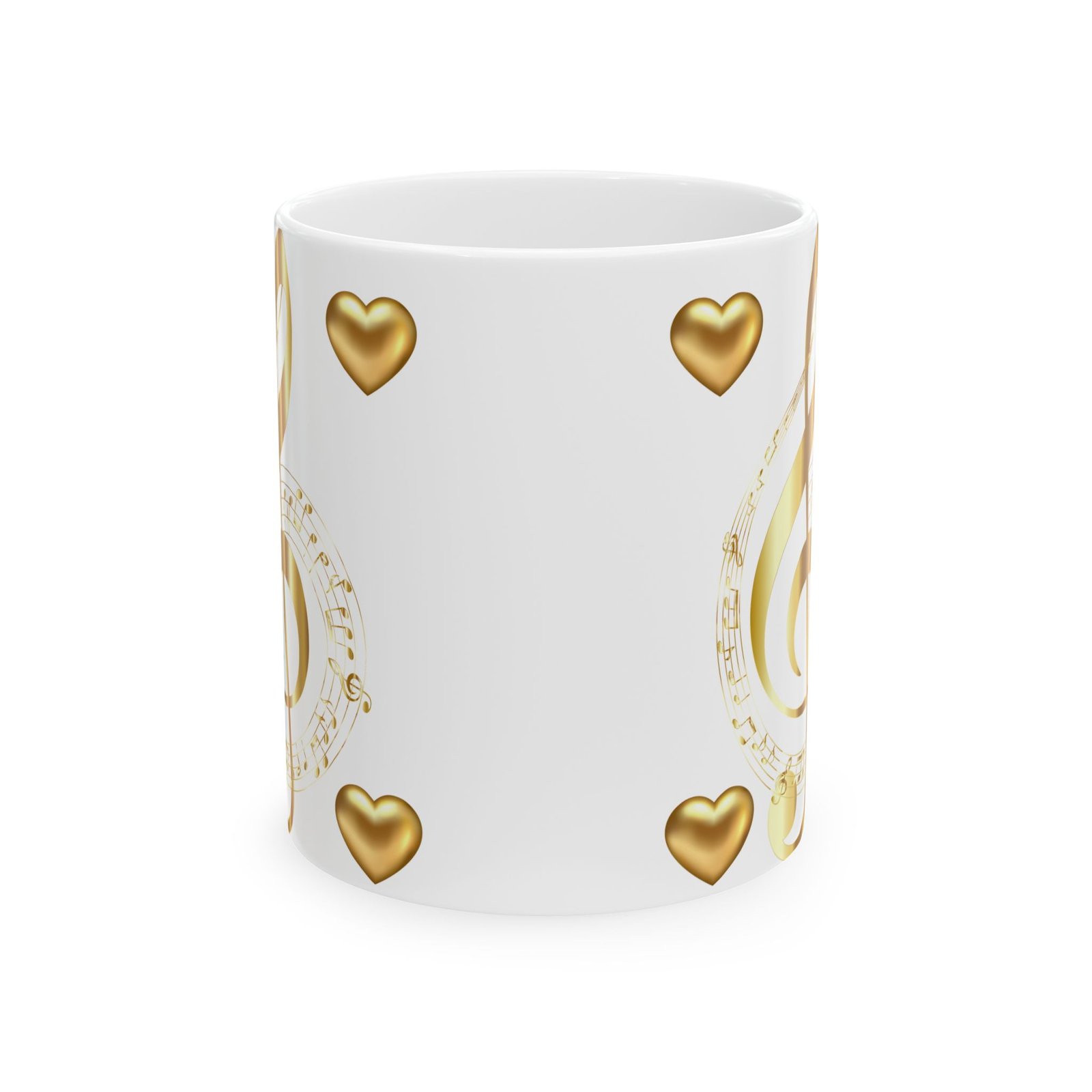 Beautiful Treble Clef & Musical Notes Mug with Love Hearts – Gift for Music Lovers, Musicians, and Coffee Enthusiasts Ceramic - Image 5