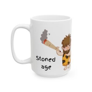 Stoned Age Funny Caveman Smoking Mug – Hilarious Coffee Mug Gift (11 oz & 15 oz) – for Coffee, Tea, or as a Gift Ceramic