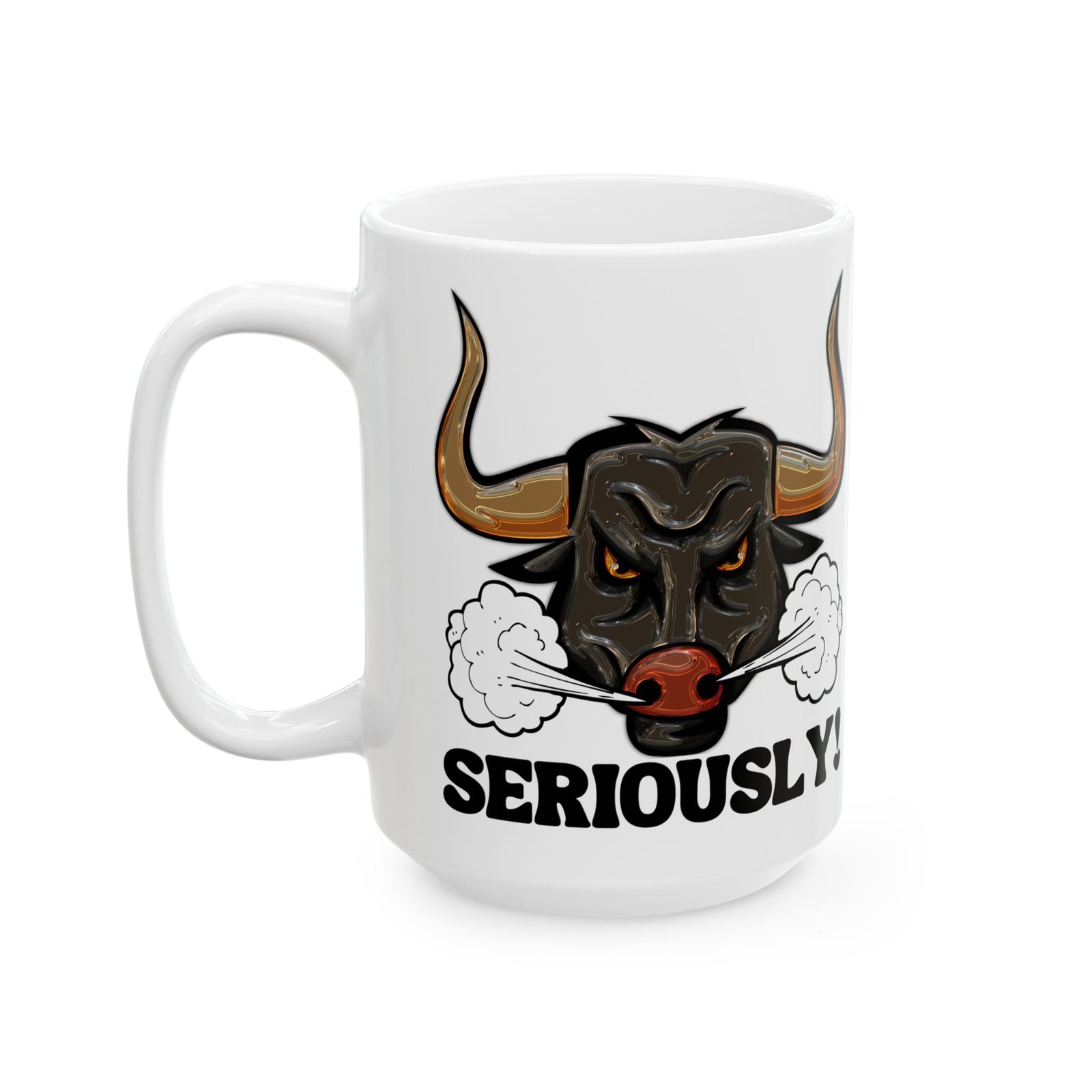Angry Raging Bull Mug – Fierce and Bold Design for Those Who Mean Business – 11oz or 15oz Ceramic Coffee CupCeramic Mug,