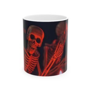 Halloween Skeletons Mug – Gothic Skull Design, Spooky "Happy Halloween" – for Halloween Season – Available in 11oz & 15oz