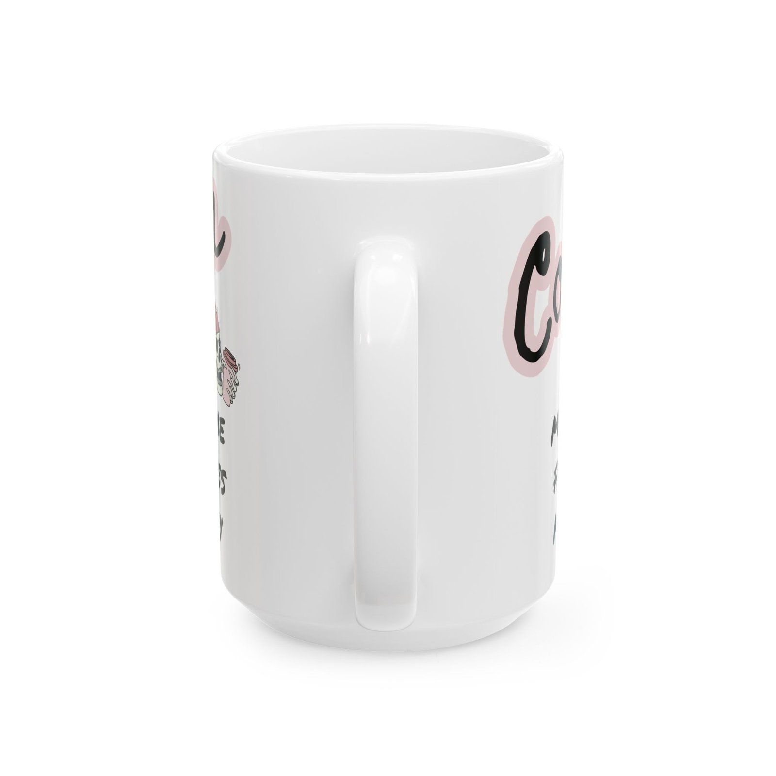 Funny Skeleton Coffee Mug – ‘Coffee Makes Me Feel Less Murdery’ | Humorous Gift for Coffee Lovers (11oz, 15oz) Ceramic Mug, - Image 3