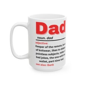 Funny Dad Definition Mug - Dad Noun, Keeper of the Remote, Bad Joke Teller - Father's Day or Birthday Gift for Dads