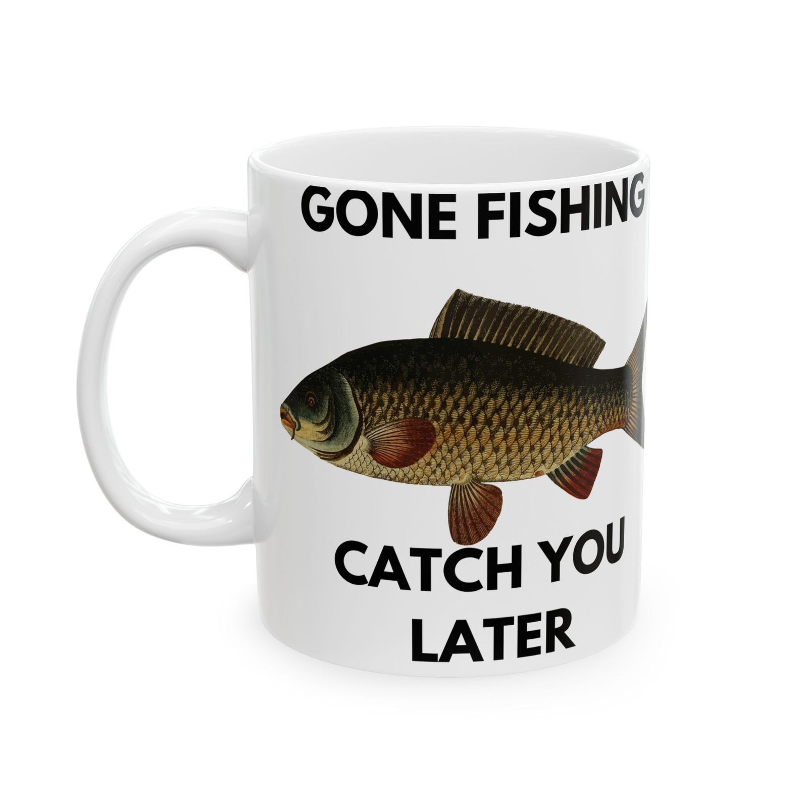 GoneFishing, Catch You Later" - Fisherman Mug with Beautiful Carp Design Ceramic Mug, (11oz, 15oz) - Image 7
