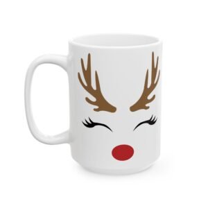 GPT  Cute Christmas Reindeer Mug – Holiday Cheer in Every Sip! Ceramic Mug, (11oz, 15oz)