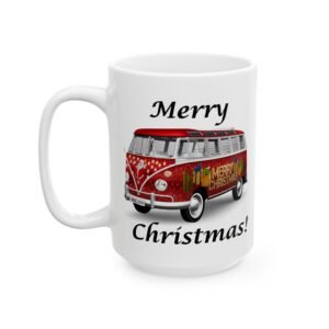 Merry Christmas VW Campervan Mug (11oz & 15oz) Ceramic Mug,